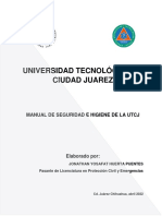 Universidad Tecnológica de Ciudad Juarez: Manual de Seguridad E Higiene de La Utcj