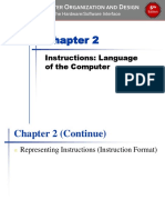 Instructions: Language of The Computer: Omputer Rganization and Esign