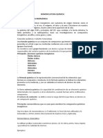 Nomenclatura química inorgánica: funciones, tipos y ejemplos