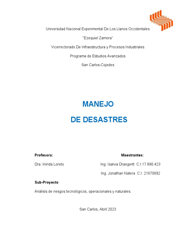 Administración o Manejo de Desastres PDF