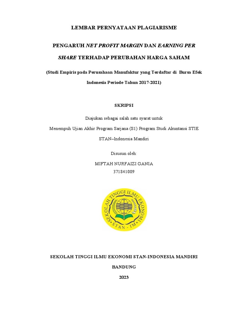Pengaruh NPM dan EPS Terhadap Harga Saham | PDF | Karier & Perkembangan | Komputer