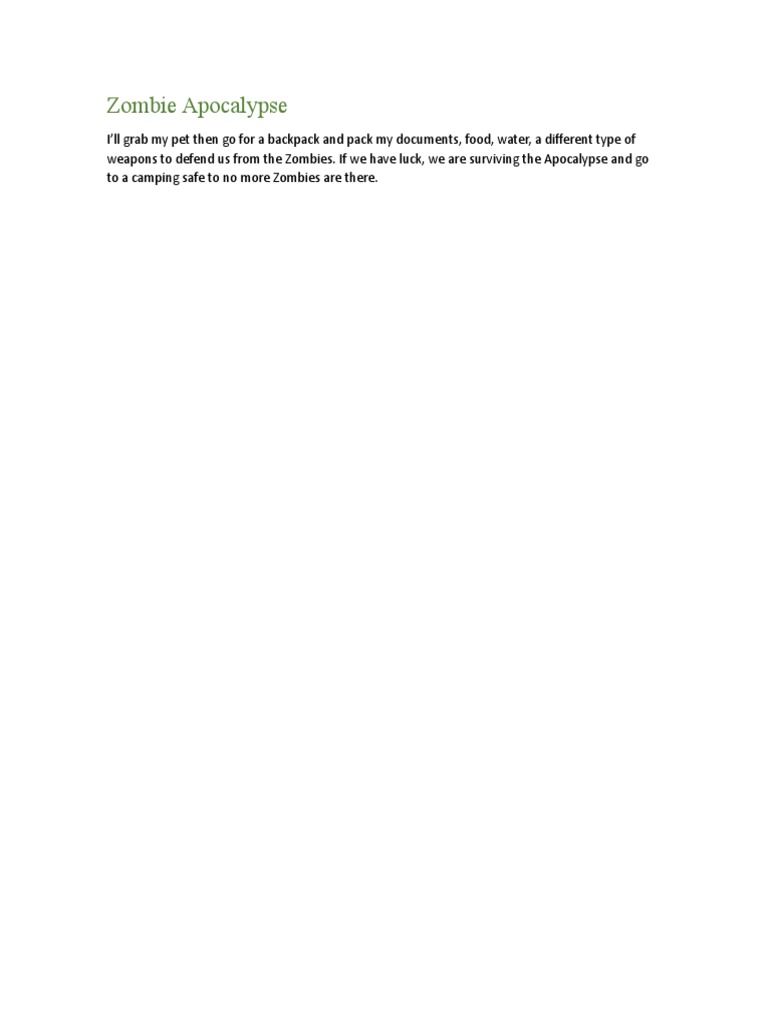 Zombie Apocalypse | PDF | General Fiction