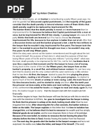 Summary Short Story - The Bet