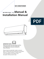 Owner's Manual & Installation Manual: Split-Type Room Air Conditioner