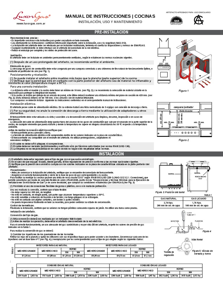 Manual de Instalación y Uso de Cocinas | PDF