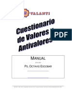 Manual del VALANTI: cuestionario de Valores y Antivalores