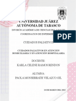 Cuidados Paliativos en Atención Domiciliaria y en Atención Hospitalaria