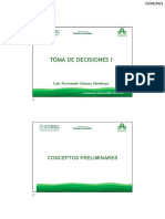 Toma de Decisiones I: Conceptos Preliminares