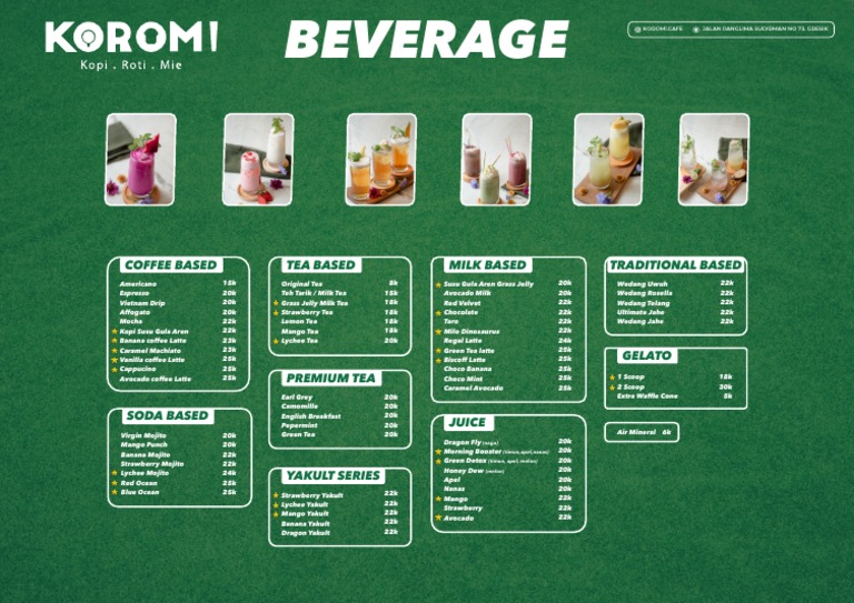 Koromi Cafe Beverage Menu Gresik | PDF