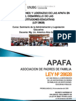 Roles, Funciones Y Liderazgo de Las Apafa en El Desarrollo de Las Instituciones Educativas (LEY 28628)