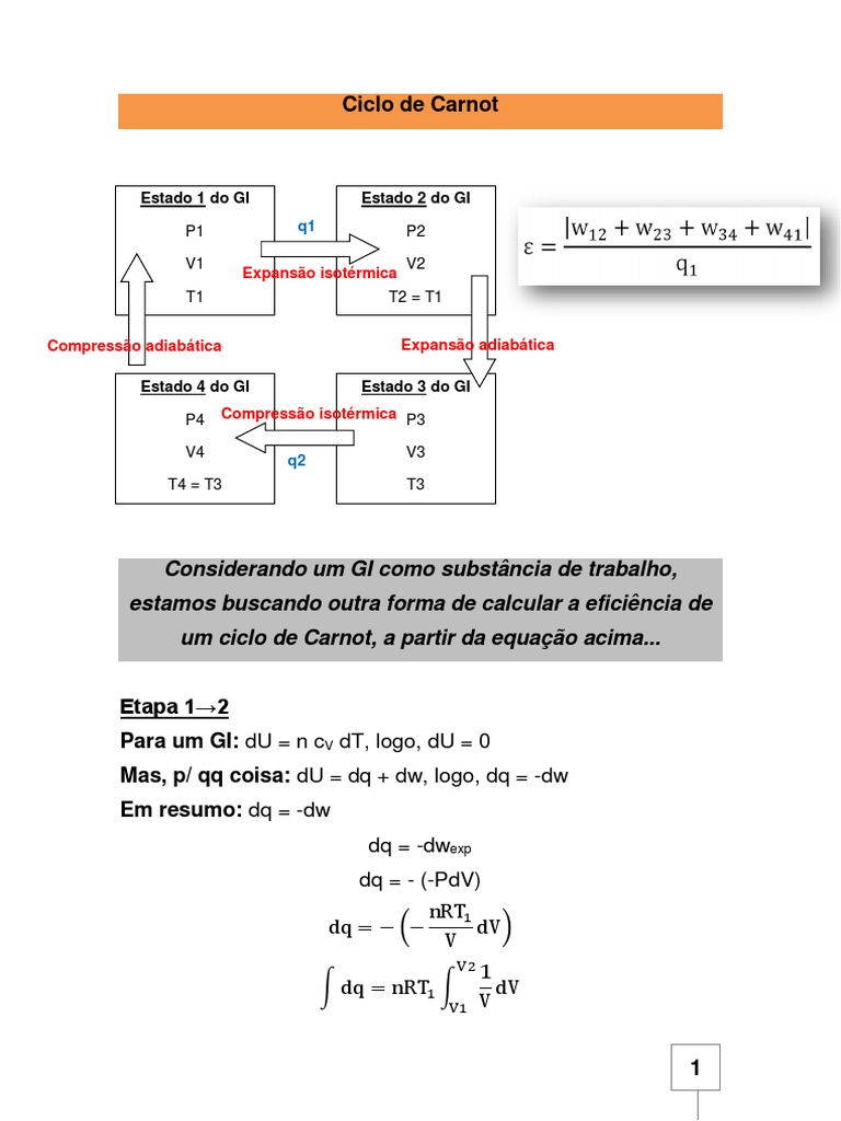 Eficiência do Ciclo de Carnot | PDF | Entropia | Segunda Lei da ...