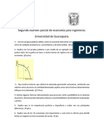Segundo Examen Parcial de Economía para Ingenieros. Universidad de Guanajuato