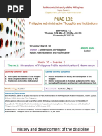 PUAD 102: Philippine Administrative Thoughts and Institutions