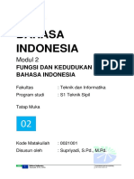 Modul 2 Fungsi Dan Kedudukan Bahasa Indonesia FTI-Teknik Sipil