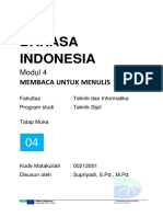 Modul 4. Membaca Untuk Menulis FTI-Teknik Sipil