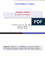 Geometria Analítica e Vetores: Produto Vetorial de Vetores No Espac o