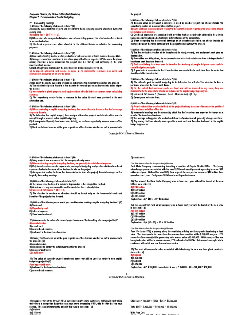 07 Fundamentals Of Capital Budgeting Pdf Depreciation Free Cash Flow