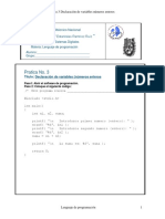 Practica 3 Declaracion de Variables Numeros Enteroes