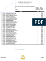 Colegio de Bachilleres Del Estado de Veracruz: Reporte de Captura de Calificaciones Por Grupo