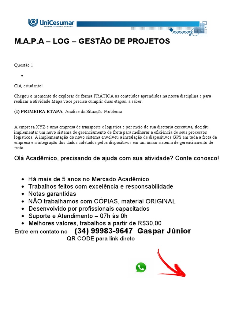 Mapa - Log - Gestão de Projetos | PDF | Terceirização | Gestão de ...