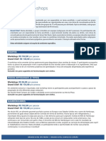 Workshops: R$ 148,00 Por Pessoa R$ 102,00 Por Pessoa