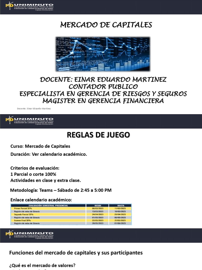 Clase en Linea No 1 - Fundamentos Del Mercado de Capitales | PDF ...