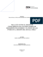 Relación Entre El Grado de Conocimiento de Los Indicadores de Desempeño Financieros Y El Éxito de Las Pymes en La Región Del Maule, Chile.