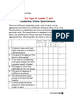 Leadership Styles Questionnaire Descriptions