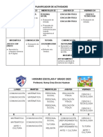 Planificador de Actividades y Horario Sábado