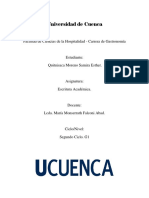 Universidad de Cuenca: Facultad de Ciencias de La Hospitalidad - Carrera de Gastronomía