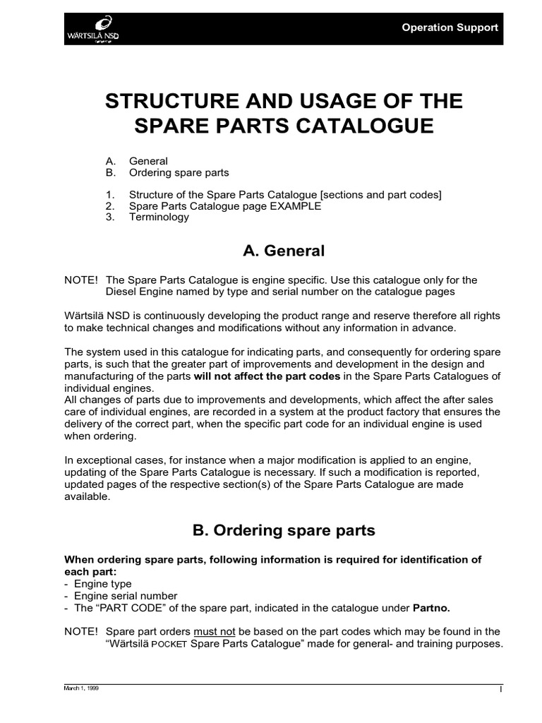 Spare Parts Catalogue Overview | PDF | Vehicles | Vehicle Parts