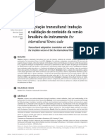Fluxograma do procedimento de tradução e adaptação transcultural da