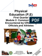 Physical Education (P.E) : First Quarter Module 2: Common Injury Encountered by Officiating Officials and Athletes