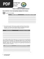 Worksheet No. 1-Random Variable