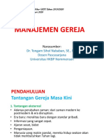 Manajemen Gereja: Dr. Tongam Sihol Nababan, Se., Msi Dosen Pascasarjana Universitas HKBP Nommensen