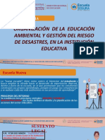 Organización de La Educación Ambiental Y Gestión Del Riesgo de Desastres, en La Institución Educativa