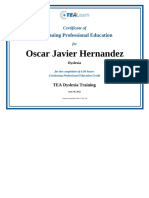Oscar Javier Hernandez: Continuing Professional Education