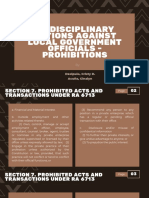 Iv. Disciplinary Actions Against Local Government Officials - Prohibitions
