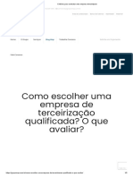 Critérios para Contratar Uma Empresa Terceirizada