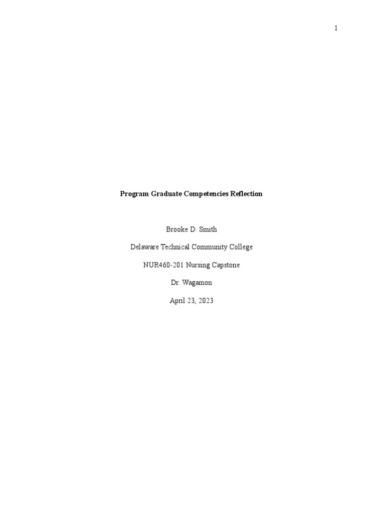 NUR460 Capstone Reflection and Insights | PDF | Nursing | Health Care