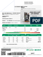 Recibo de luz bimestral de $457 pesos