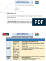 Planificacion Curricular Anual Del Area de Inglés: I. Datos Informativos