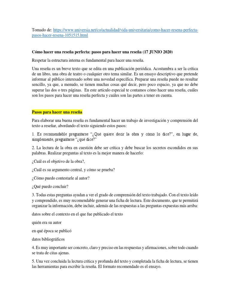 Guía para Crear Reseñas Perfectas | PDF | Autor | Ensayos