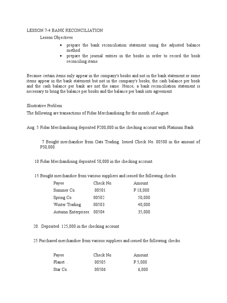 Lesson 7.4 | PDF | Debits And Credits | Banks