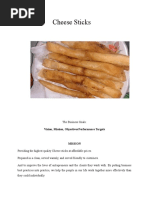 Cheese Sticks: Vision, Mission, Objectives Performance Targets