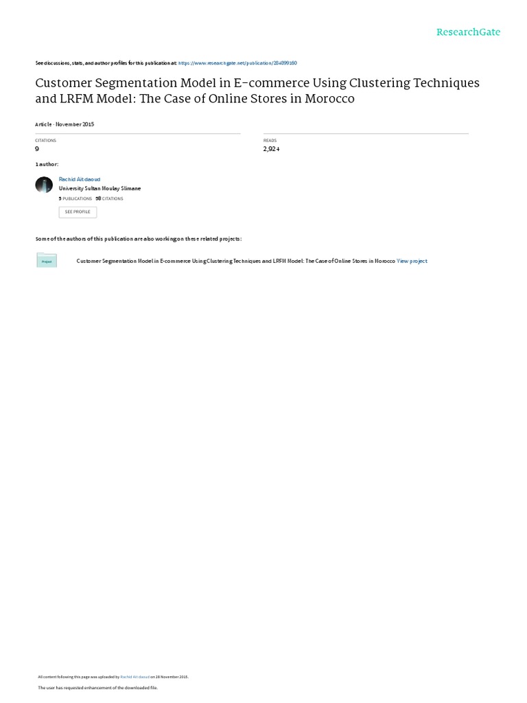Customer Segmentation Model in E-Commerce Using Clustering Techniques ...