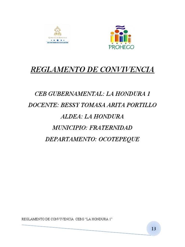Reglamento de Convivencia Escolar 2022 | PDF | Educación primaria ...