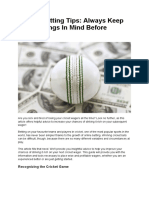 Cricket Betting Tips: Always Keep These Things in Mind Before Betting