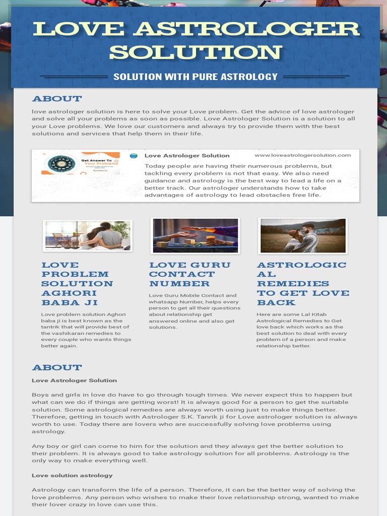 Astrology Solutions for Love Problems | PDF | Self-Improvement | Wellness