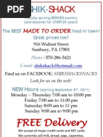 Download Shik Shack Menu by Shik Shack SN64061002 doc pdf